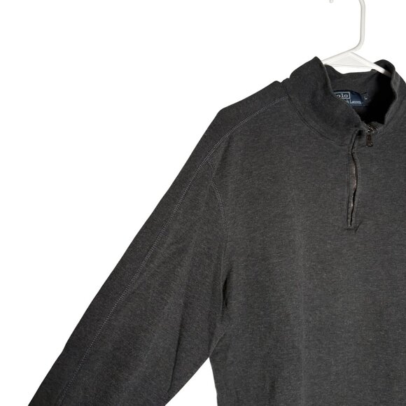 Polo By Ralph Lauren Mens Gray 1/4 Zip Pullover Sweatshirt Cotton Blend Size L - Picture 2 of 5